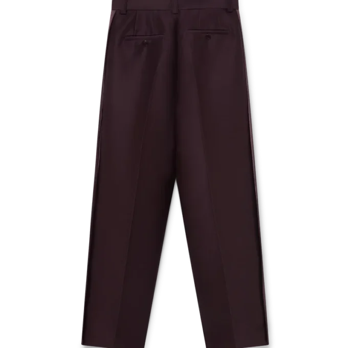 Calças de lã e seda com riscas laterais à medida da Blend Calças de lã e seda com riscas laterais à medida da Blend