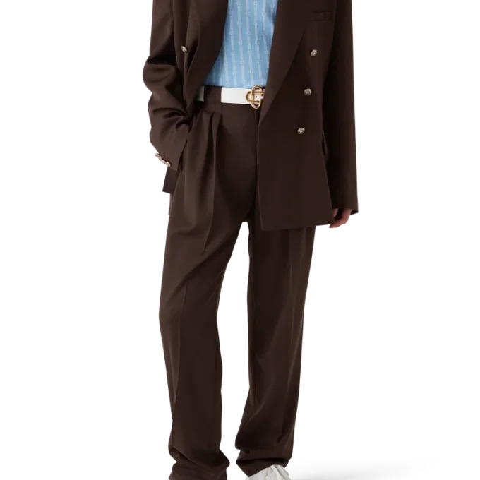 Calças de Lã Plissadas à Medida Calças de Lã Plissadas à Medida