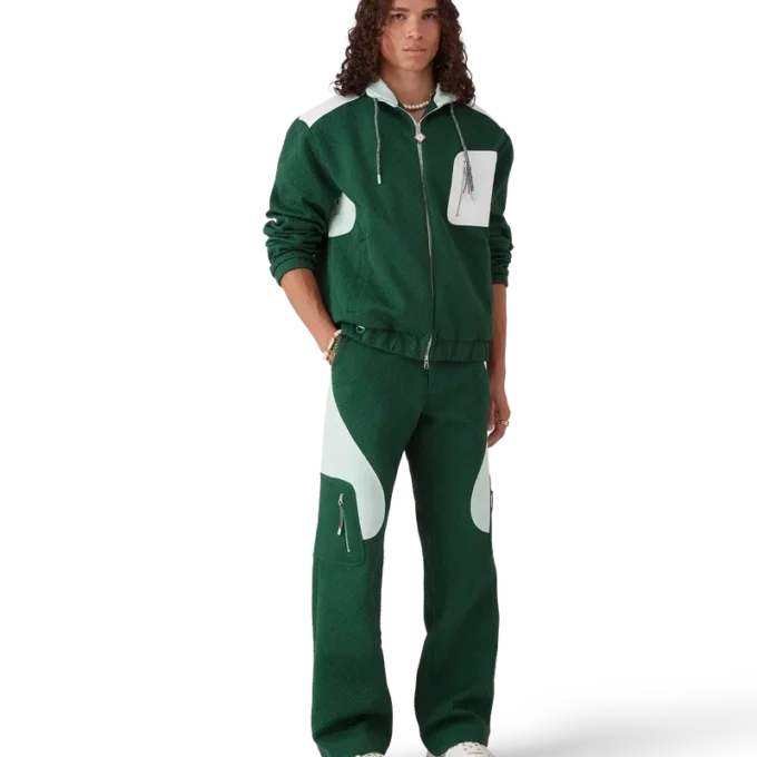 Calças de malha jacquard com monograma