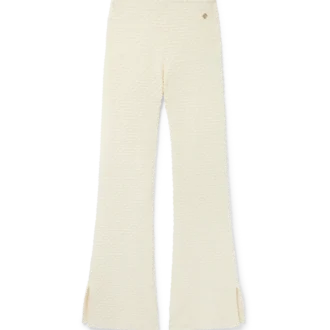 Calças de malha texturizada