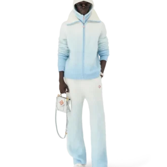 Calças de mohair com gradiente fofo