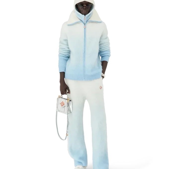 Calças de mohair com gradiente fofo