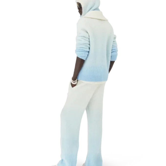 Calças de mohair com gradiente fofo