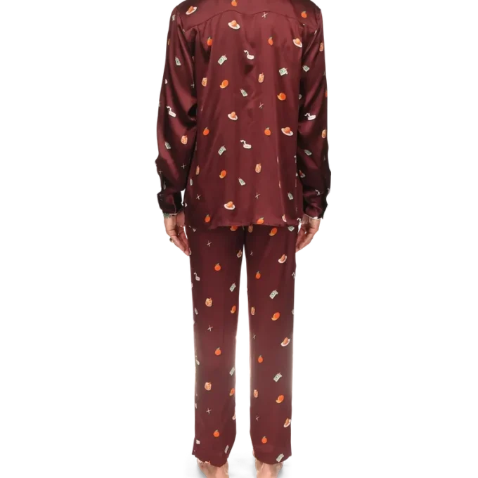 Calças de pijama em cetim de seda Vices