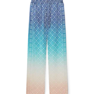 Calças de seda com gradiente jacquard