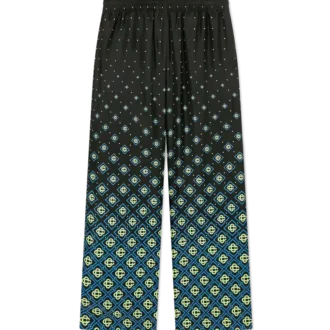 Calças de seda com monograma degradê