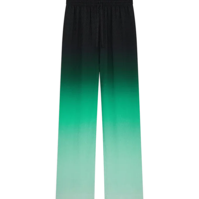 Calças de seda jacquard com padrão Gradient Ping Pong