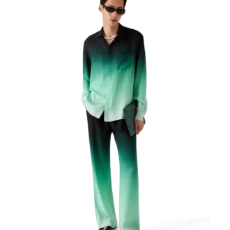 Calças de seda jacquard com padrão Gradient Ping Pong