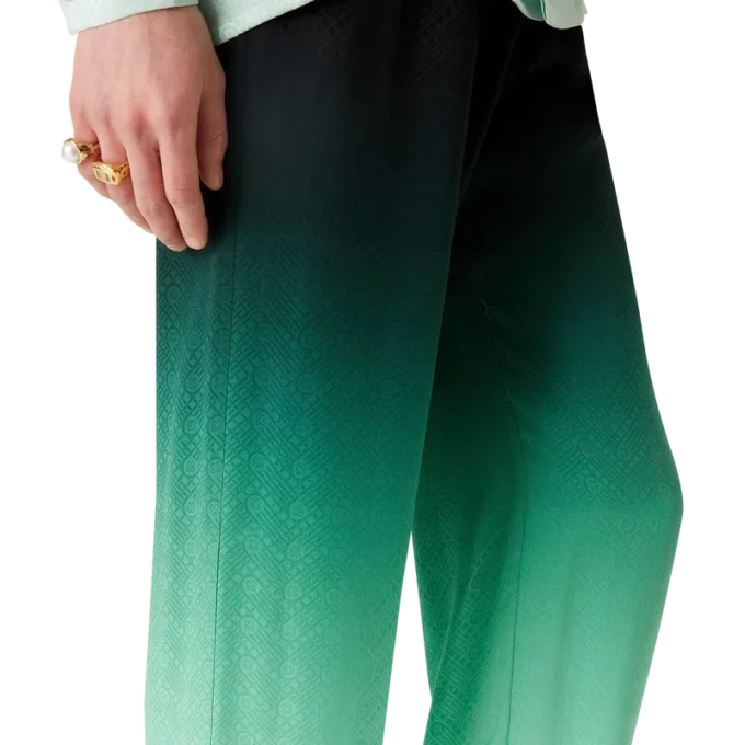 Calças de seda jacquard com padrão Gradient Ping Pong