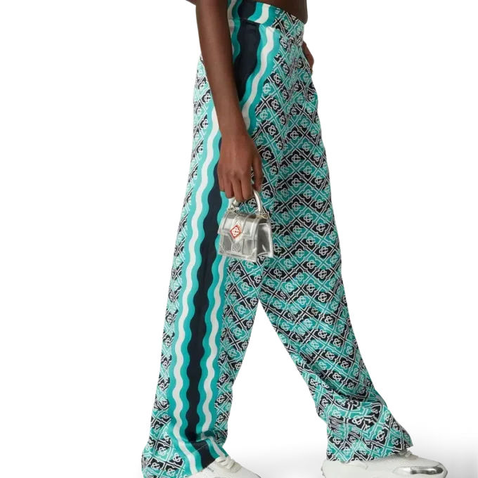 Calças de seda Monogram Wave Calças de seda Monogram Wave