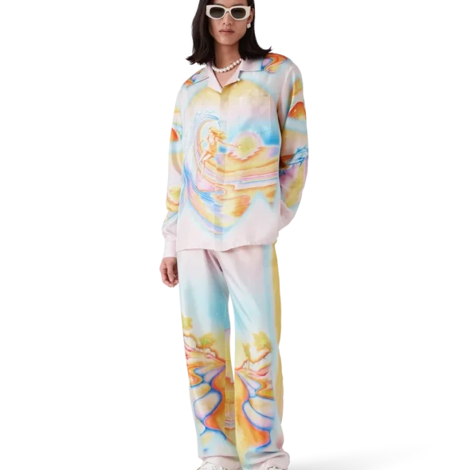 Calças de seda psicadélicas Nirvana