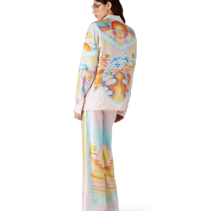 Calças de seda psicadélicas Nirvana