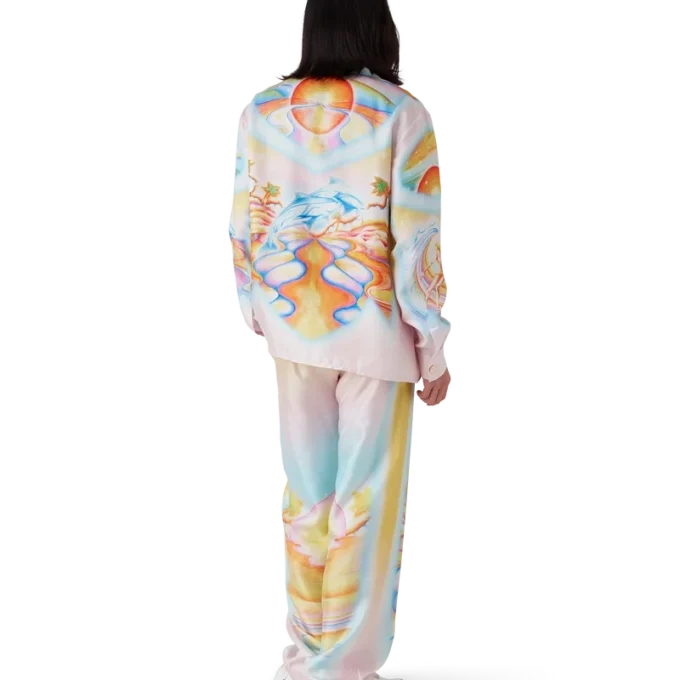 Calças de seda psicadélicas Nirvana