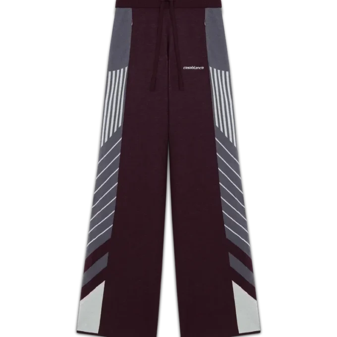 Calças de Ténis em Lã Merino com Listras Diagonais Calças de Ténis em Lã Merino com Listras Diagonais