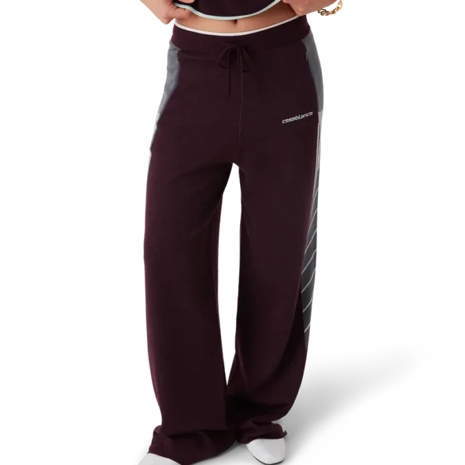 Calças de Ténis em Lã Merino com Listras Diagonais Calças de Ténis em Lã Merino com Listras Diagonais