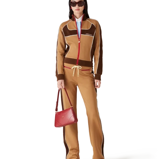 Calças de treino com painéis em chenille