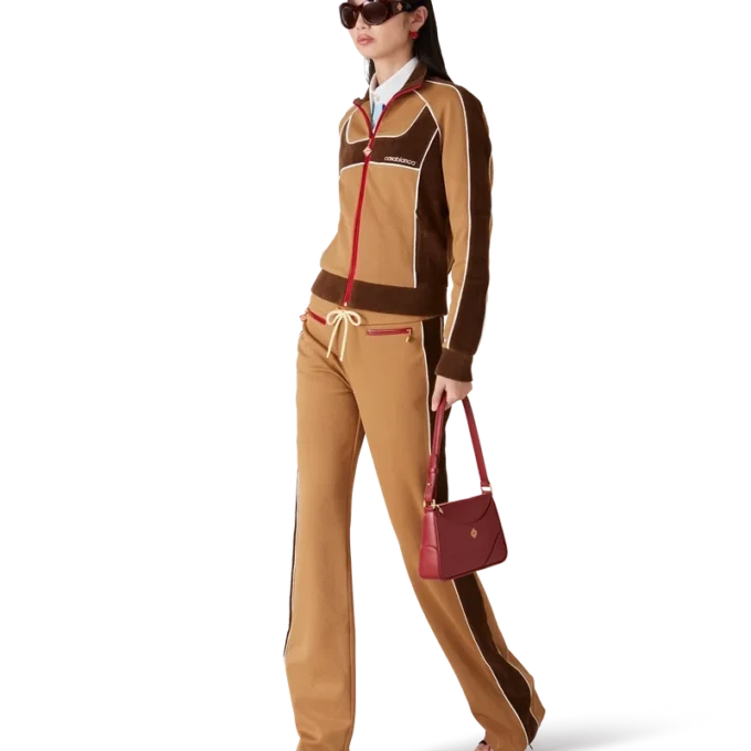 Calças de treino com painéis em chenille