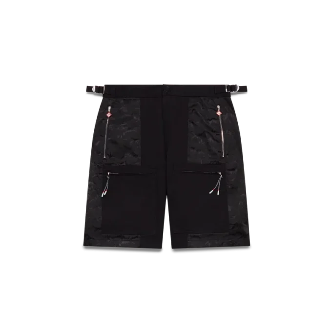 Calções cargo em nylon com padrão camuflado de montanha Calções cargo em nylon com padrão camuflado de montanha