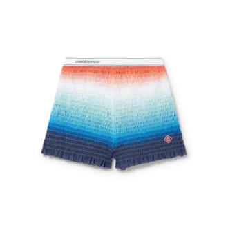 Calções com franzido em degradê