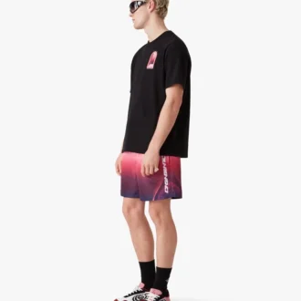 Calções de banho com estampado em degradê de beringela