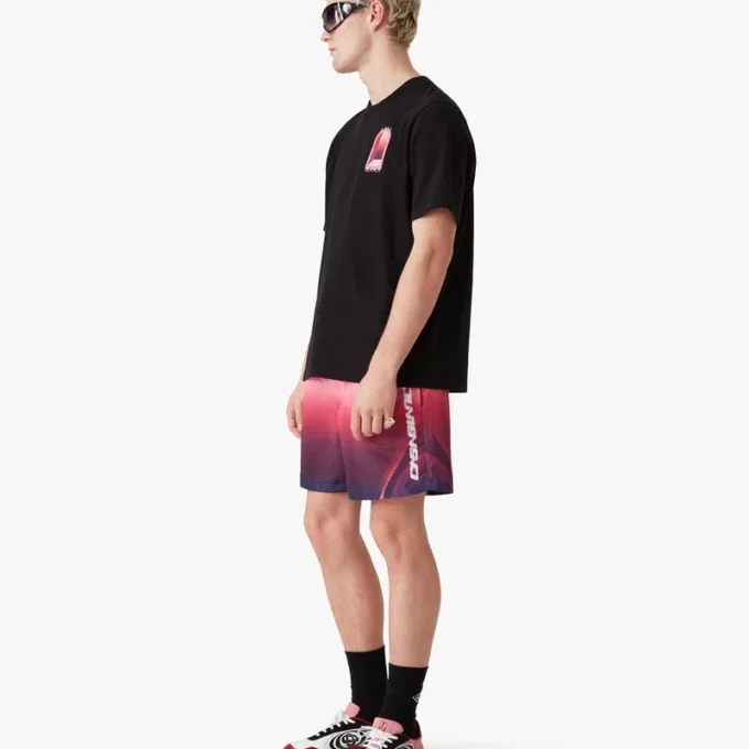 Calções de banho com estampado em degradê de beringela