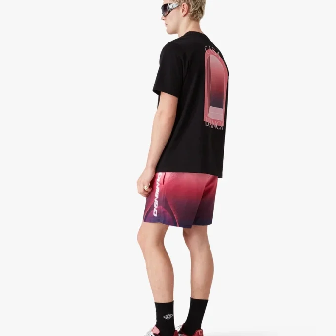 Calções de banho com estampado em degradê de beringela