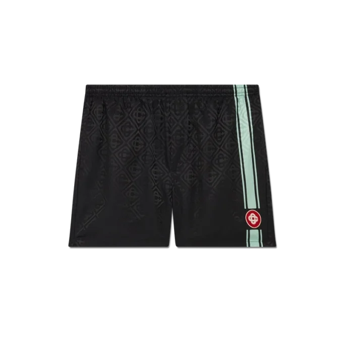 Calções de banho com riscas jacquard monograma Calções de banho com riscas jacquard monograma