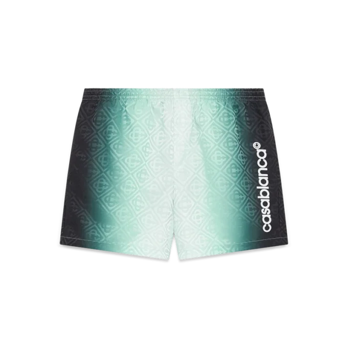 Calções de banho em jacquard com monograma em degradê