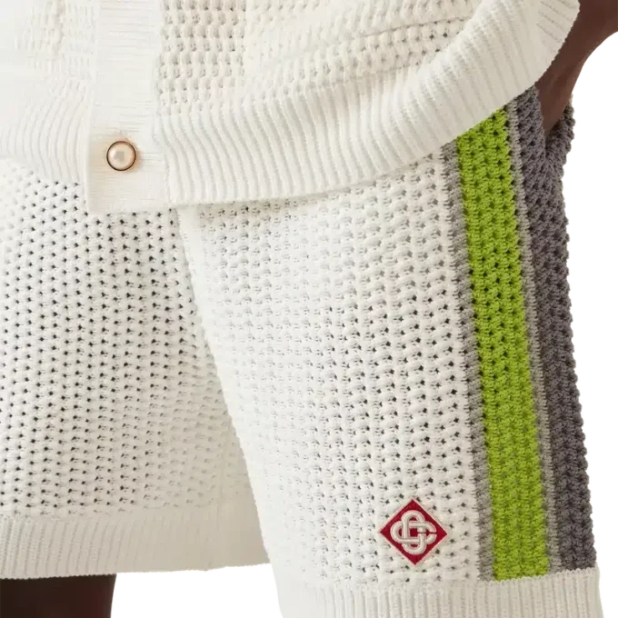 Calções de croché às riscas Calções de croché às riscas