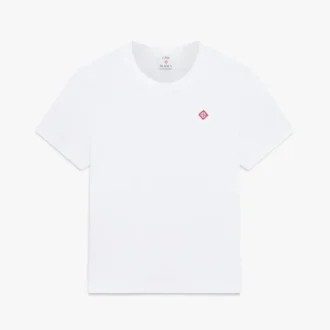 Calções de manga curta justa com patch bordado clássico