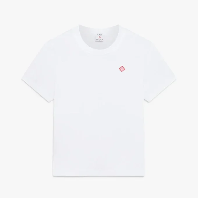 Calções de manga curta justa com patch bordado clássico