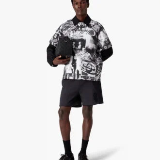 Calções de moletom com estampado flocado do logótipo Squash