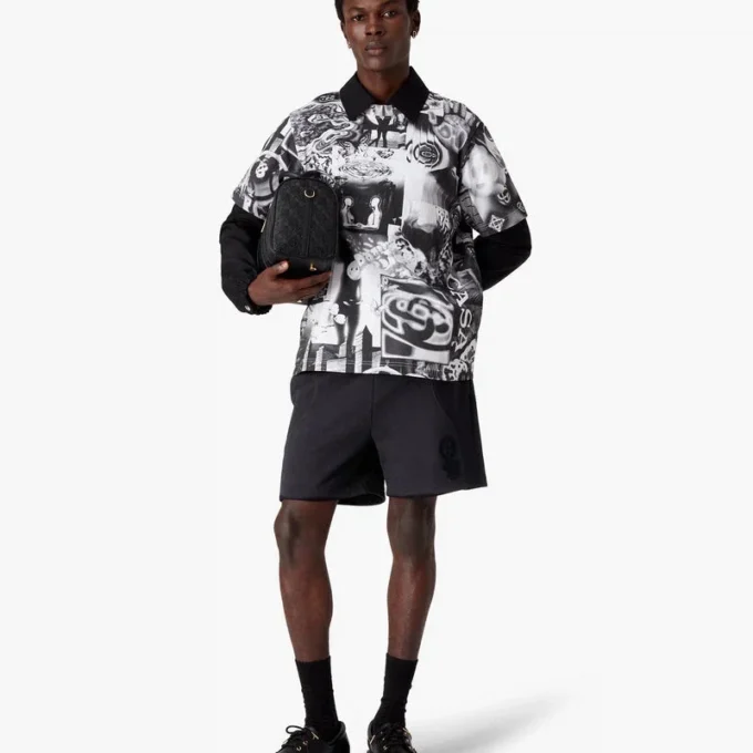 Calções de moletom com estampado flocado do logótipo Squash Calções de moletom com estampado flocado do logótipo Squash