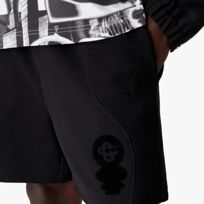 Calções de moletom com estampado flocado do logótipo Squash Calções de moletom com estampado flocado do logótipo Squash