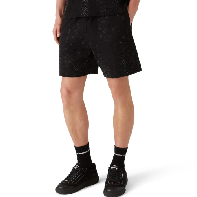 Calções de moletom com monograma de cristais