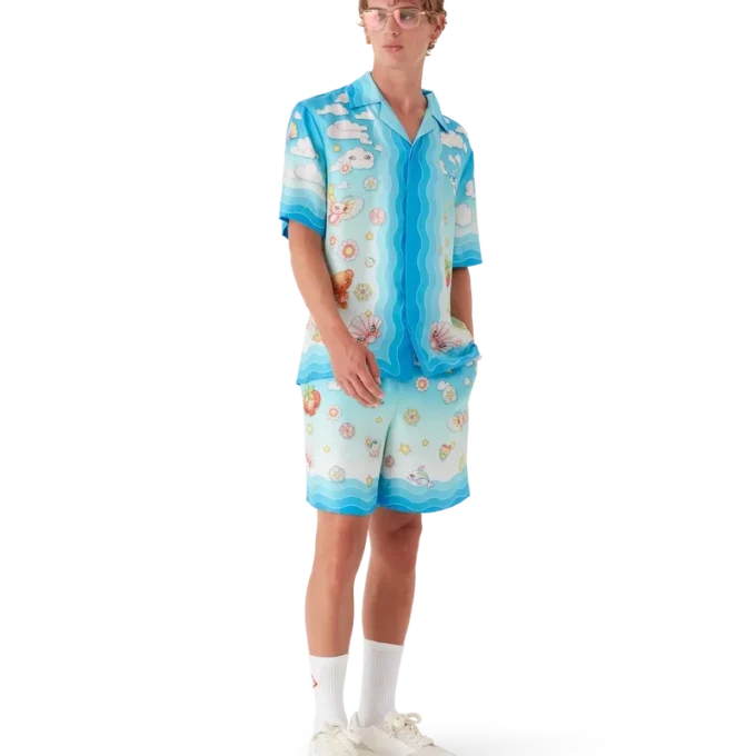 Calções de sarja de seda com motivos kawaii Calções de sarja de seda com motivos kawaii