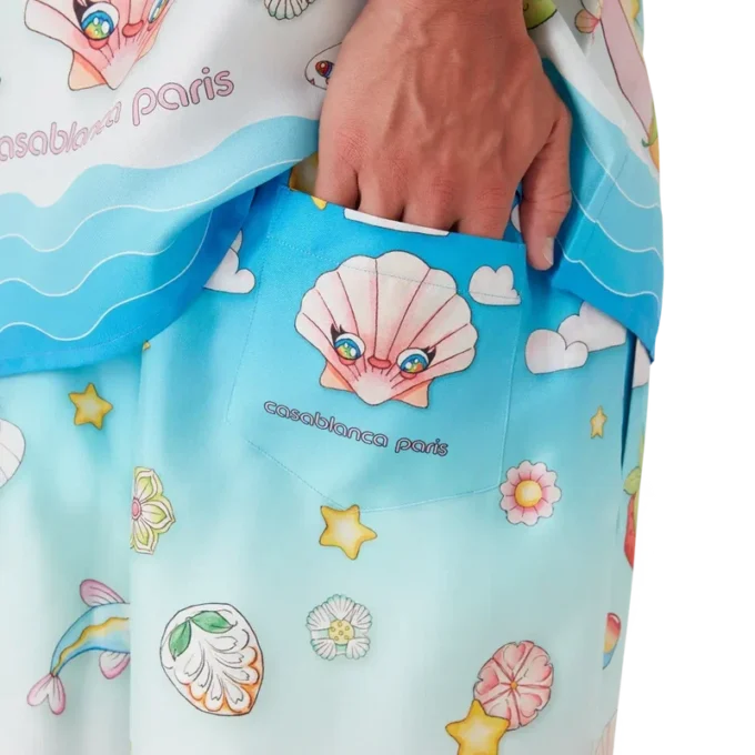 Calções de sarja de seda com motivos kawaii Calções de sarja de seda com motivos kawaii