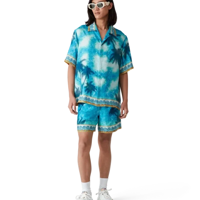 Calções de seda com emblema Poolside