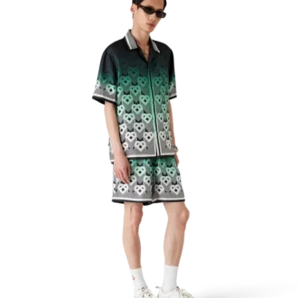 Calções de seda com monograma em degradê Calções de seda com monograma em degradê