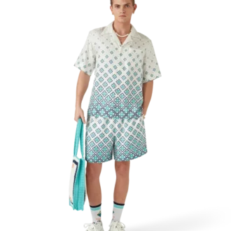 Calções de seda com monograma em degradê