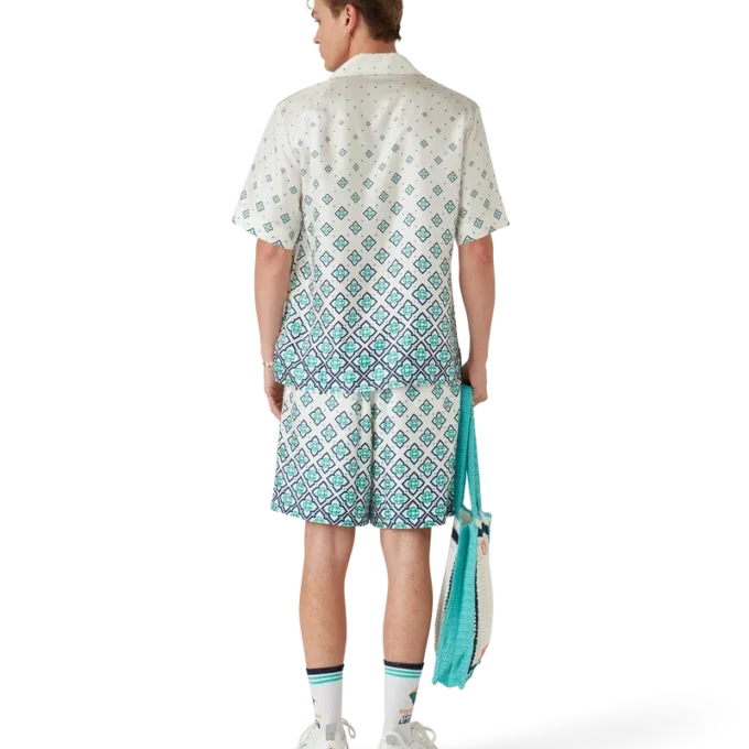 Calções de seda com monograma em degradê