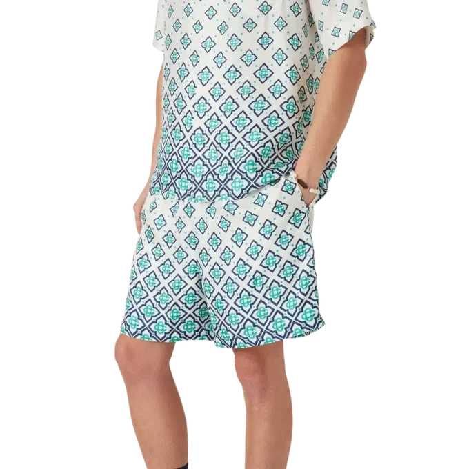 Calções de seda com monograma em degradê