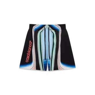 Calções de seda Graphic Mountain