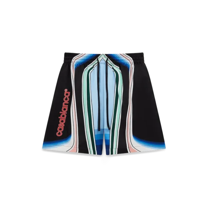 Calções de seda Graphic Mountain