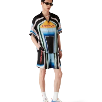 Calções de seda Graphic Mountain