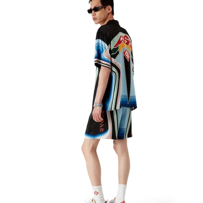 Calções de seda Graphic Mountain