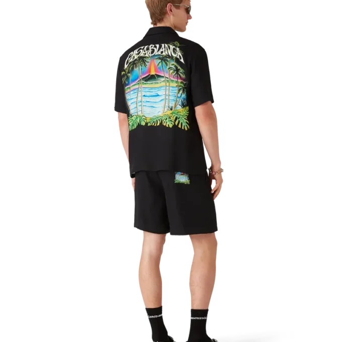 Calções de seda jacquard Volcano