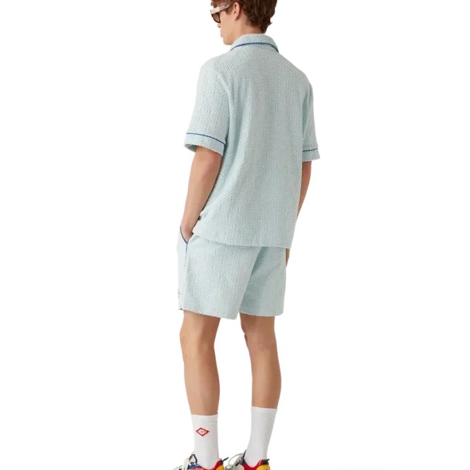 Calções de tecido de felpo com monograma