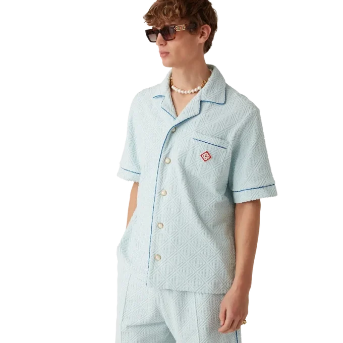 Calções de tecido de felpo com monograma