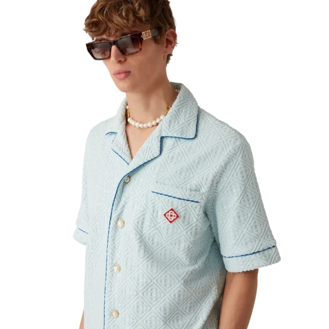 Calções de tecido de felpo com monograma